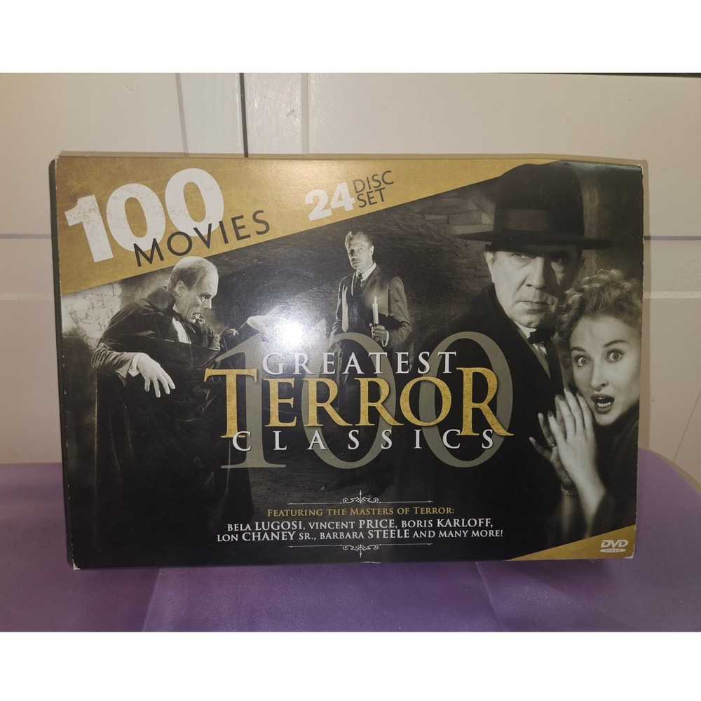 100 Greatest Terror Classics 24‎ Disc DVD Set Mill Creek Horror Movie Collection